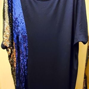 Apostrophe sequin blue dress sz XL
